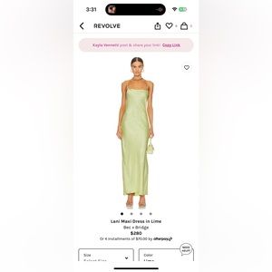 LANI MAXI DRESS IN LIME BREC & BRIDGE XS ON REVOLVE (no visible wear)